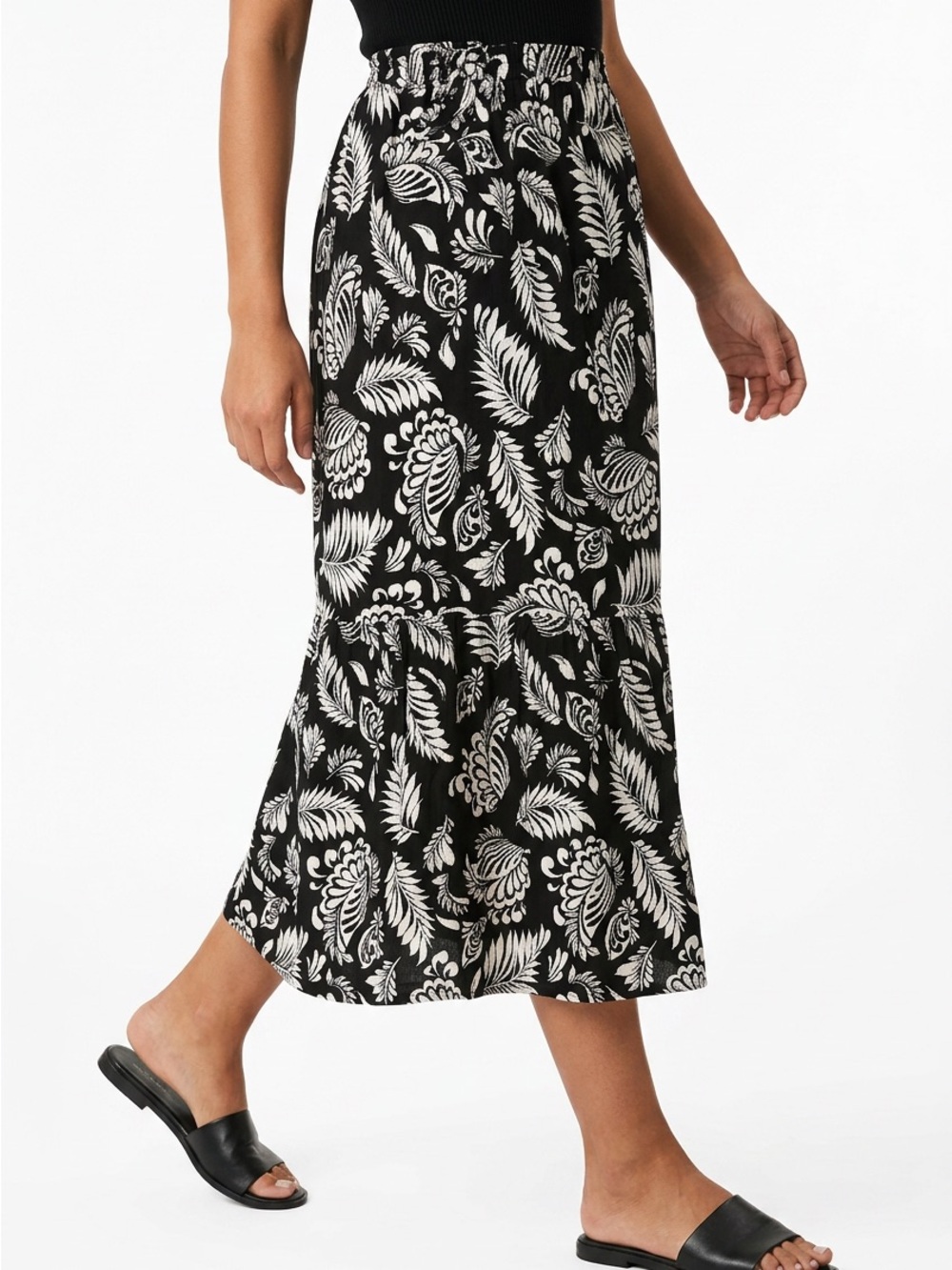 Grace Black and White Printed Maxi Skirt